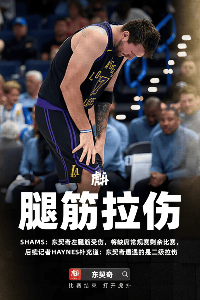 东契奇左腿筋二级拉伤无限期缺阵 NBA球星腿筋伤